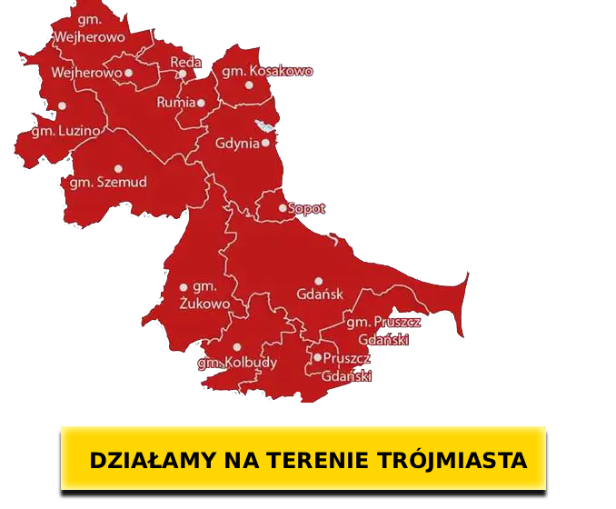 Obszar działania skupu aut w Gdańsku